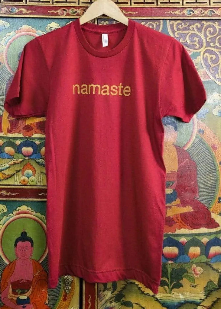 100% Cotton Red Namaste T Shirt