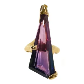 14 Karat Synthetic Alexandrite Ring