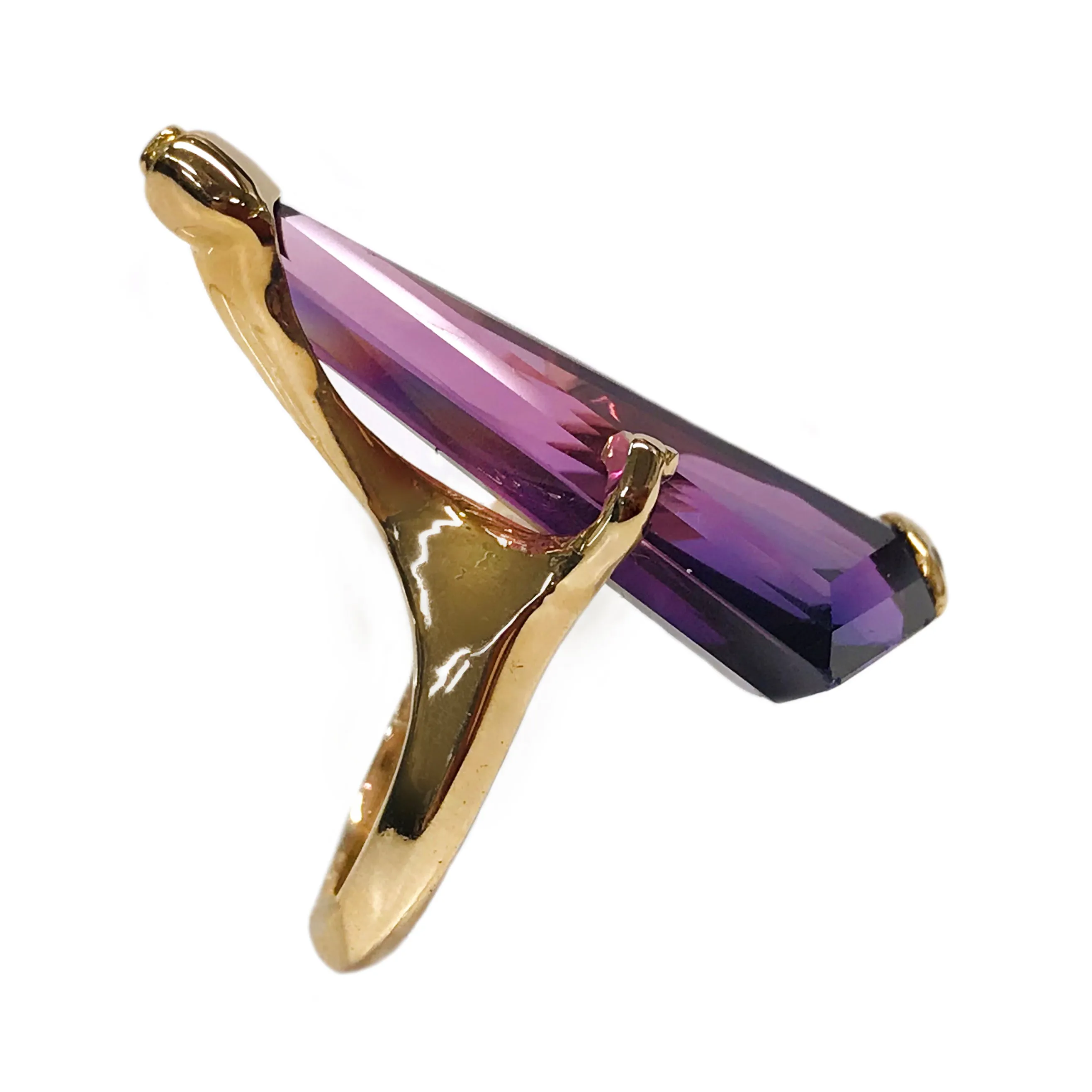 14 Karat Synthetic Alexandrite Ring