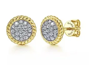 14K Yellow Gold Diamond Earrings