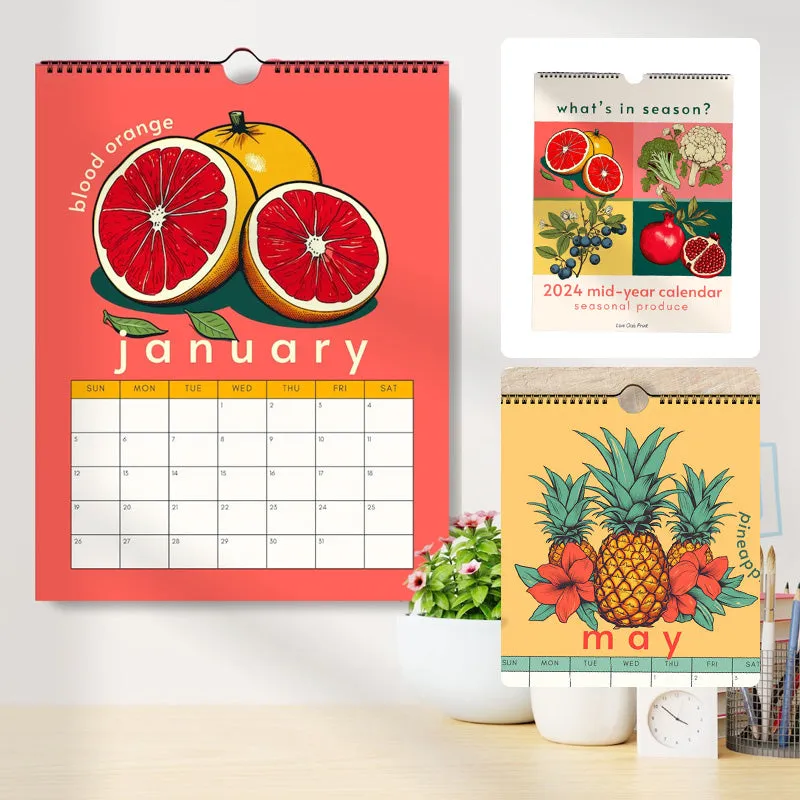 2024-2025 Seasonal Fruits and Vegetables Mid Year Calendar