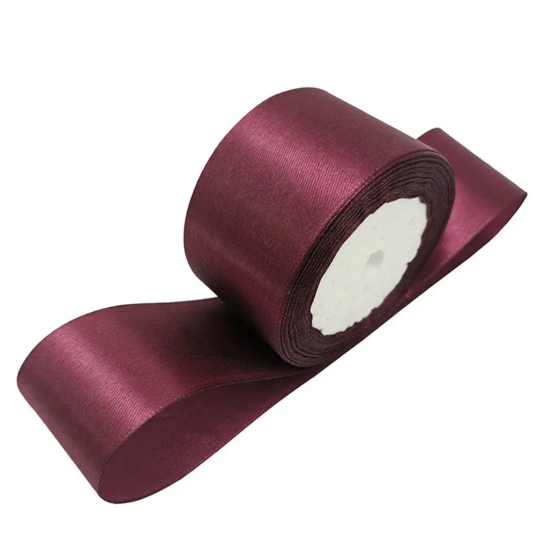 (25 yards/roll) 2'' (50mm) single face Satin Ribbon Webbing Decoration Gift Christmas Ribbons