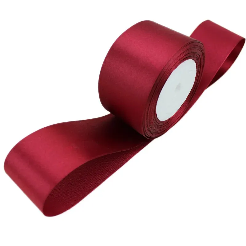 (25 yards/roll) 2'' (50mm) single face Satin Ribbon Webbing Decoration Gift Christmas Ribbons