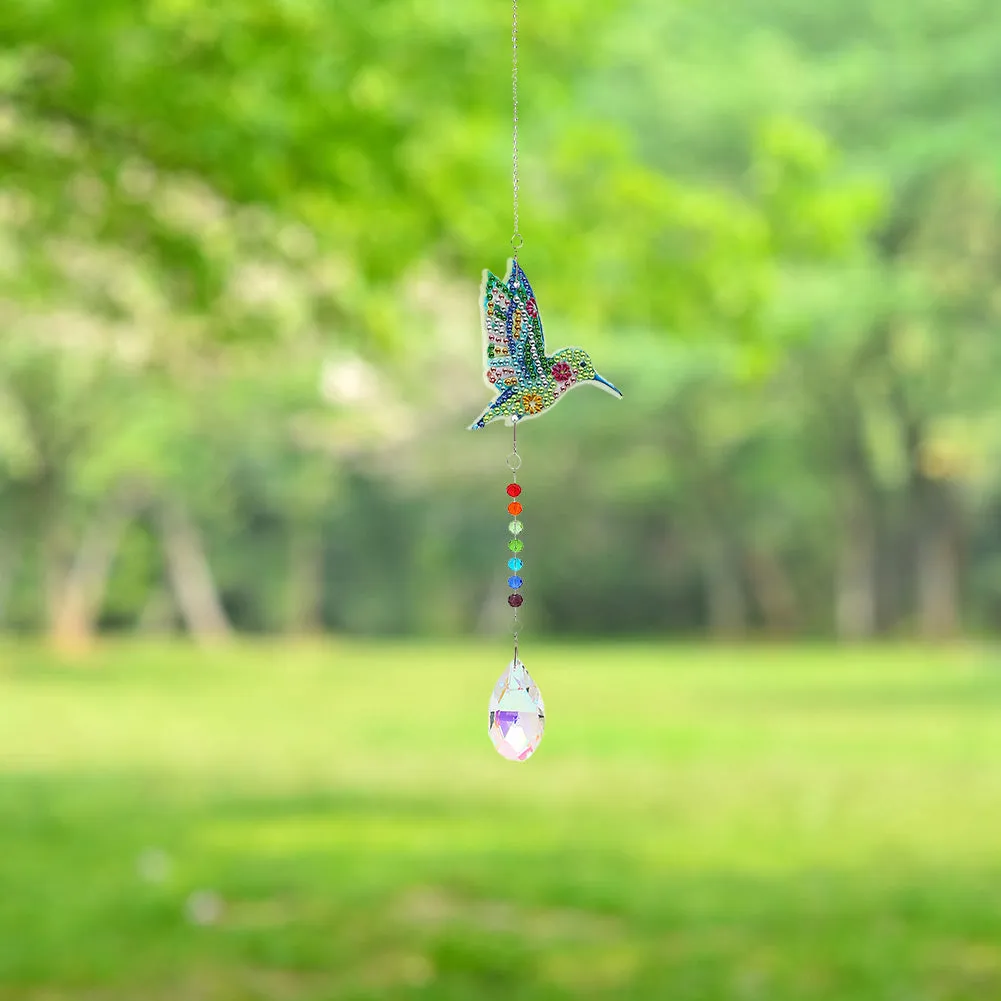 2x Crystal Wind Chimes Diamond Prisms Hanging Light Catcher Home Room Decor