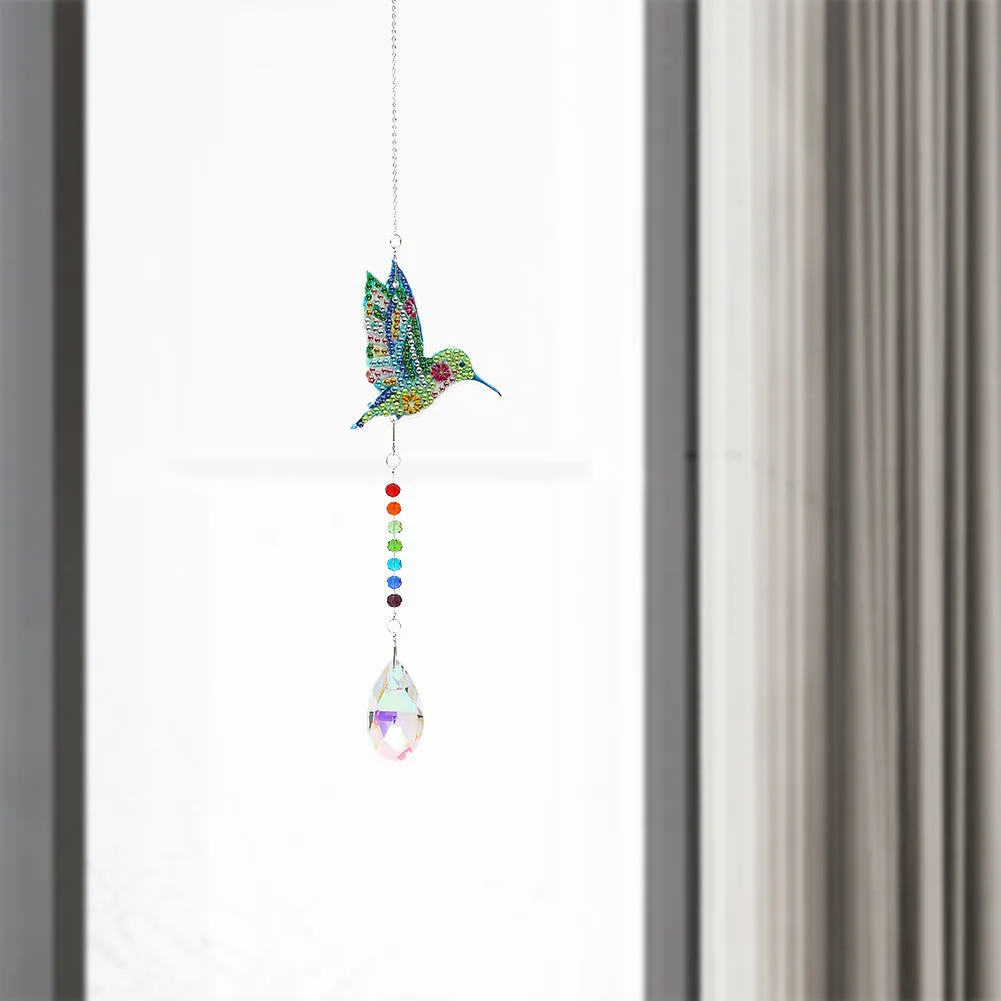 2x Crystal Wind Chimes Diamond Prisms Hanging Light Catcher Home Room Decor