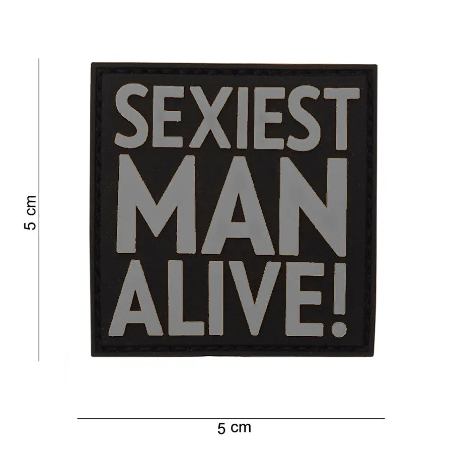 3D PVC Patch Sexiest man alive Grijs