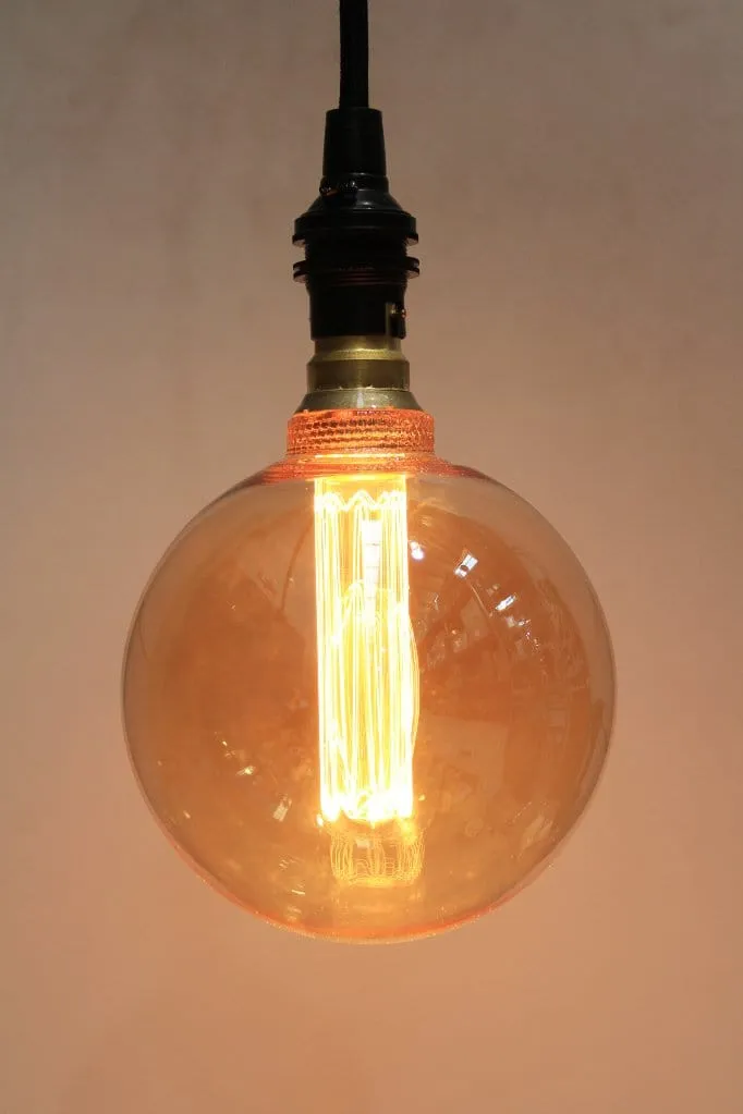 4W B22 Laser-cut Filament LED G125 Round Amber 1800K Bulb