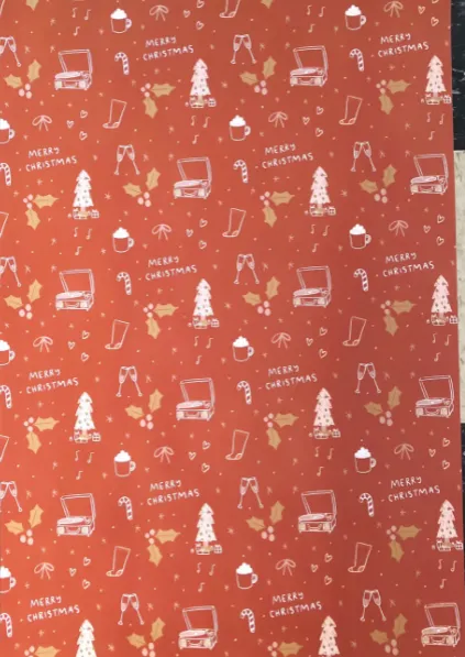 Abbie Ren Rust Merry Christmas Wrapping Paper