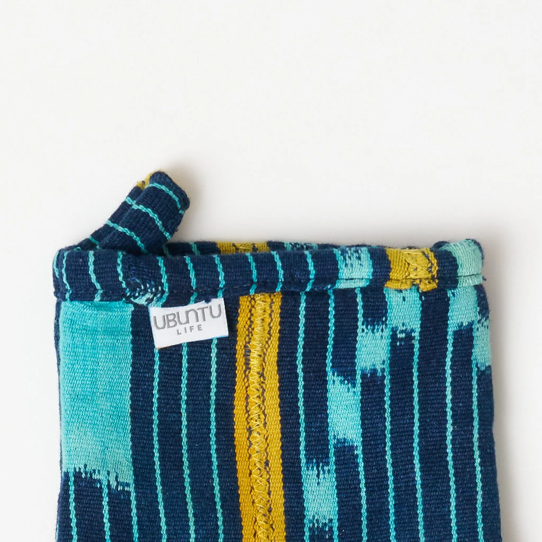 African Baule Oven Mitts - Indigo/Turquoise