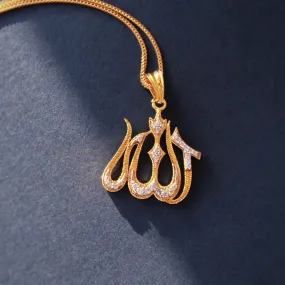 Allah Name Pendant in Zircons