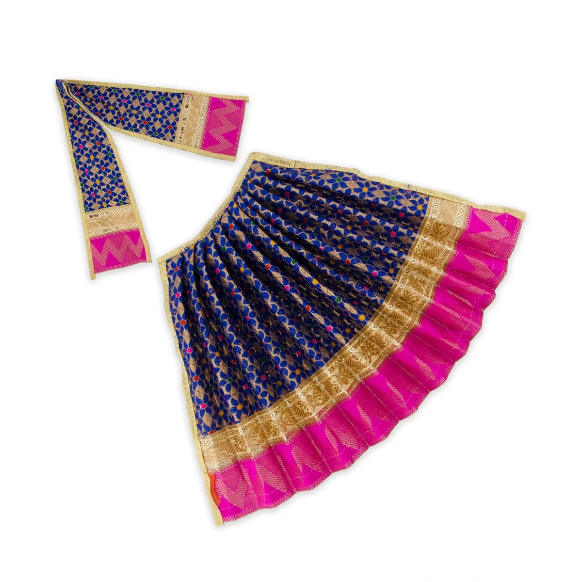 Amman Pavadai - 10 x 15 Inches | Mata Dress/ Devi Vastra/ Golden Border Mata Poshak for Deity/ Assorted Colour