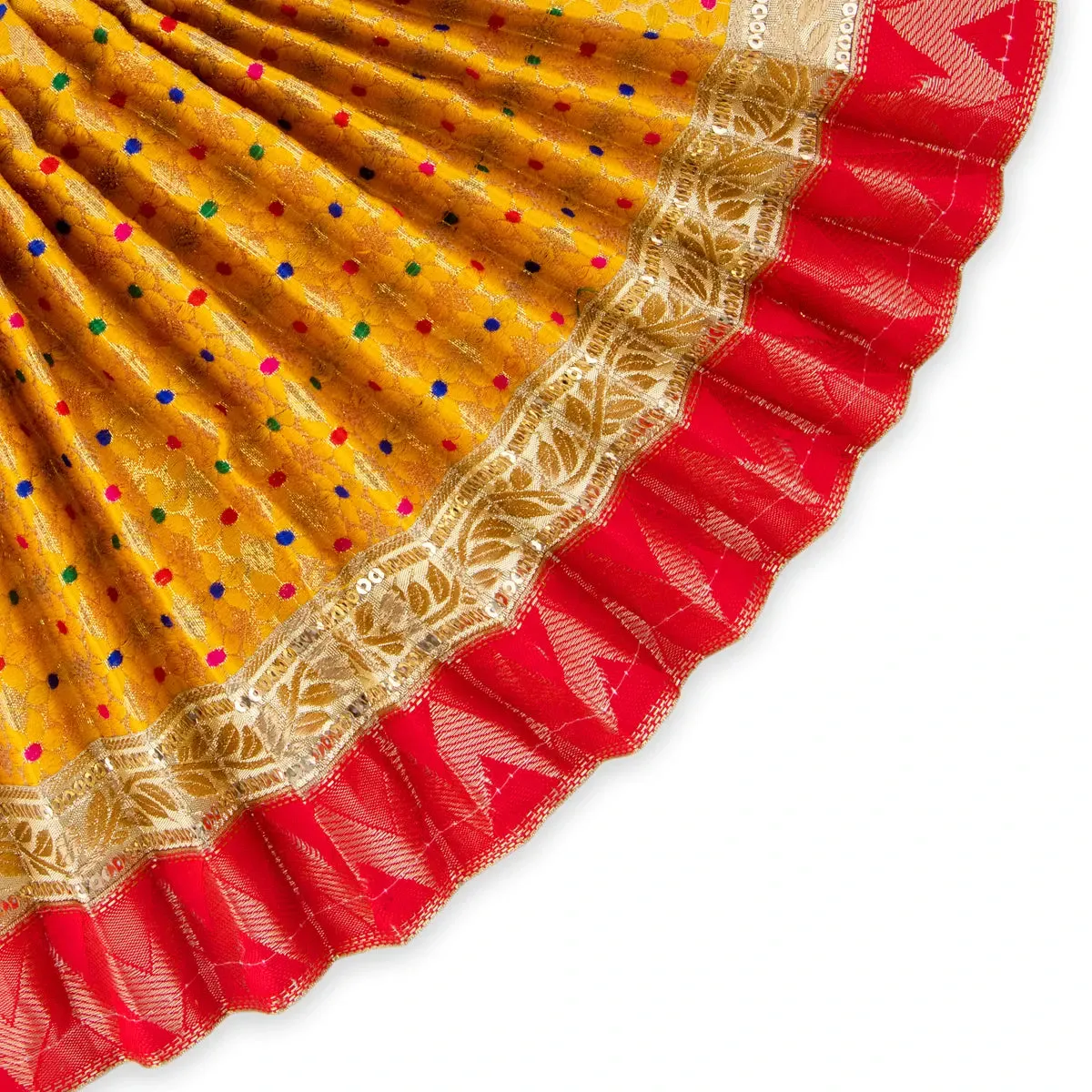 Amman Pavadai - 10 x 15 Inches | Mata Dress/ Devi Vastra/ Golden Border Mata Poshak for Deity/ Assorted Colour