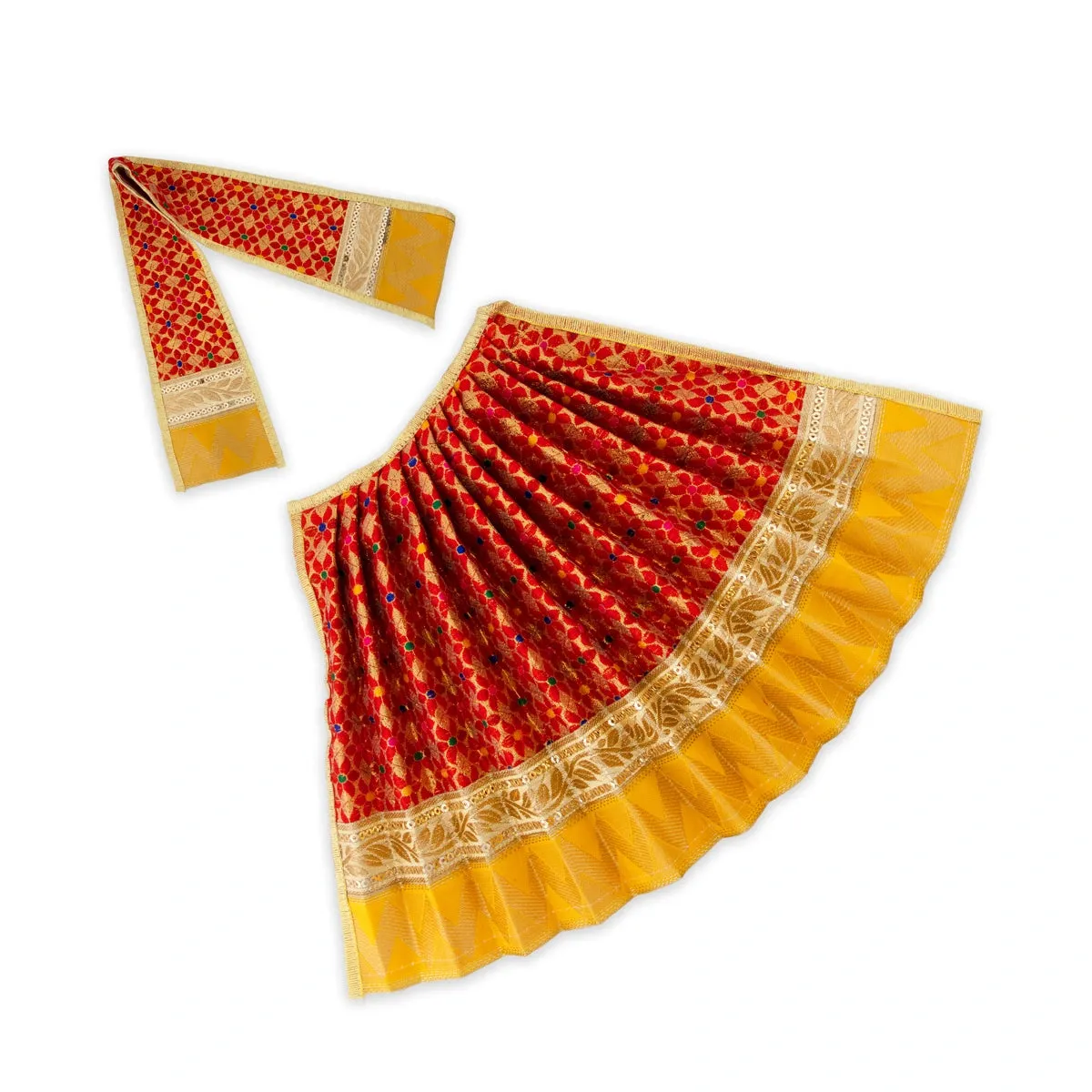 Amman Pavadai - 10 x 15 Inches | Mata Dress/ Devi Vastra/ Golden Border Mata Poshak for Deity/ Assorted Colour