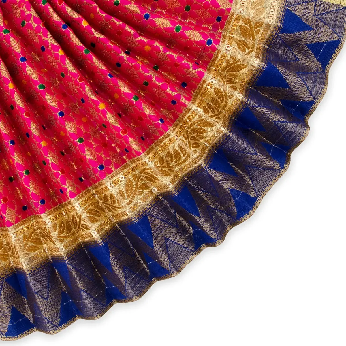 Amman Pavadai - 10 x 15 Inches | Mata Dress/ Devi Vastra/ Golden Border Mata Poshak for Deity/ Assorted Colour