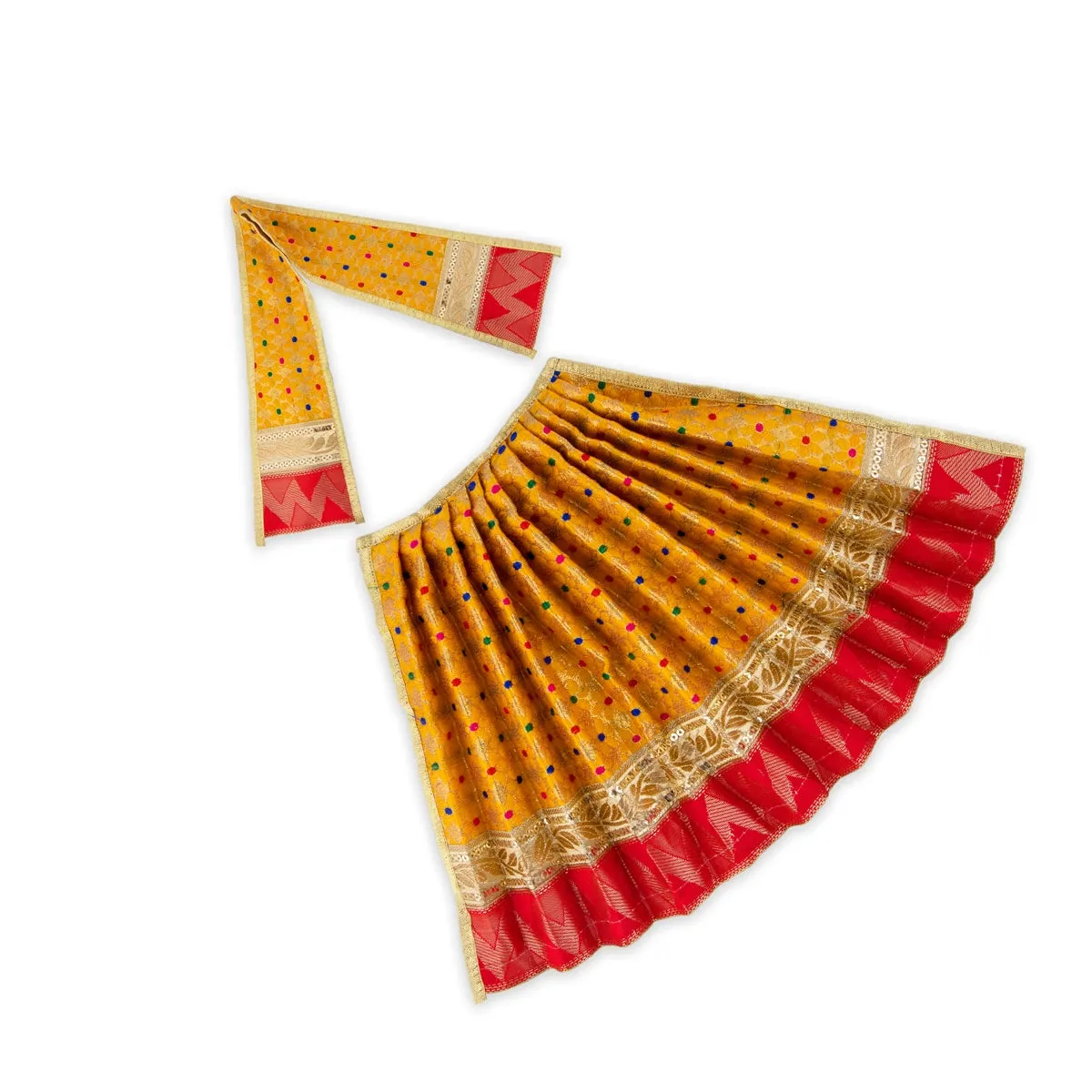 Amman Pavadai - 10 x 15 Inches | Mata Dress/ Devi Vastra/ Golden Border Mata Poshak for Deity/ Assorted Colour