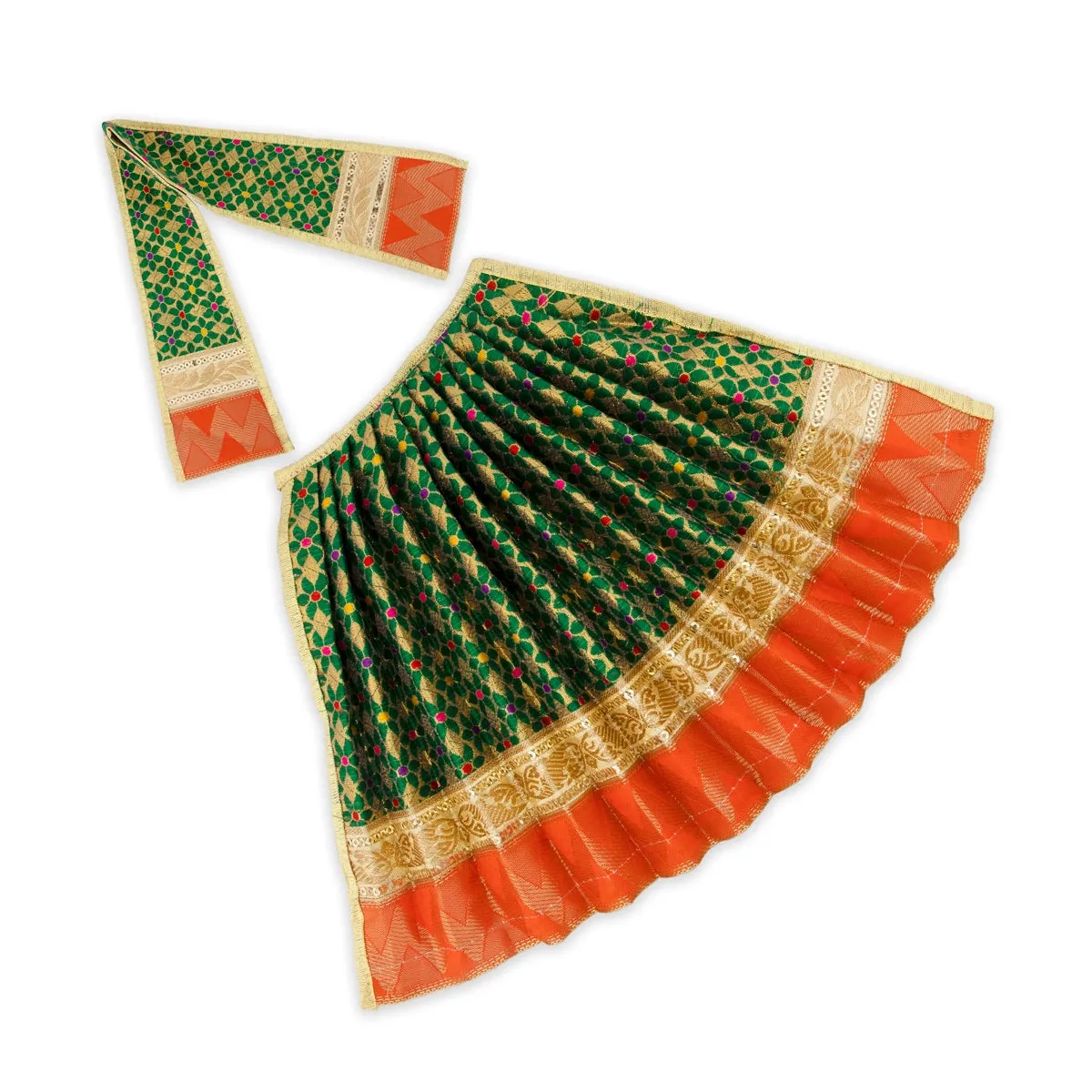 Amman Pavadai - 10 x 15 Inches | Mata Dress/ Devi Vastra/ Golden Border Mata Poshak for Deity/ Assorted Colour