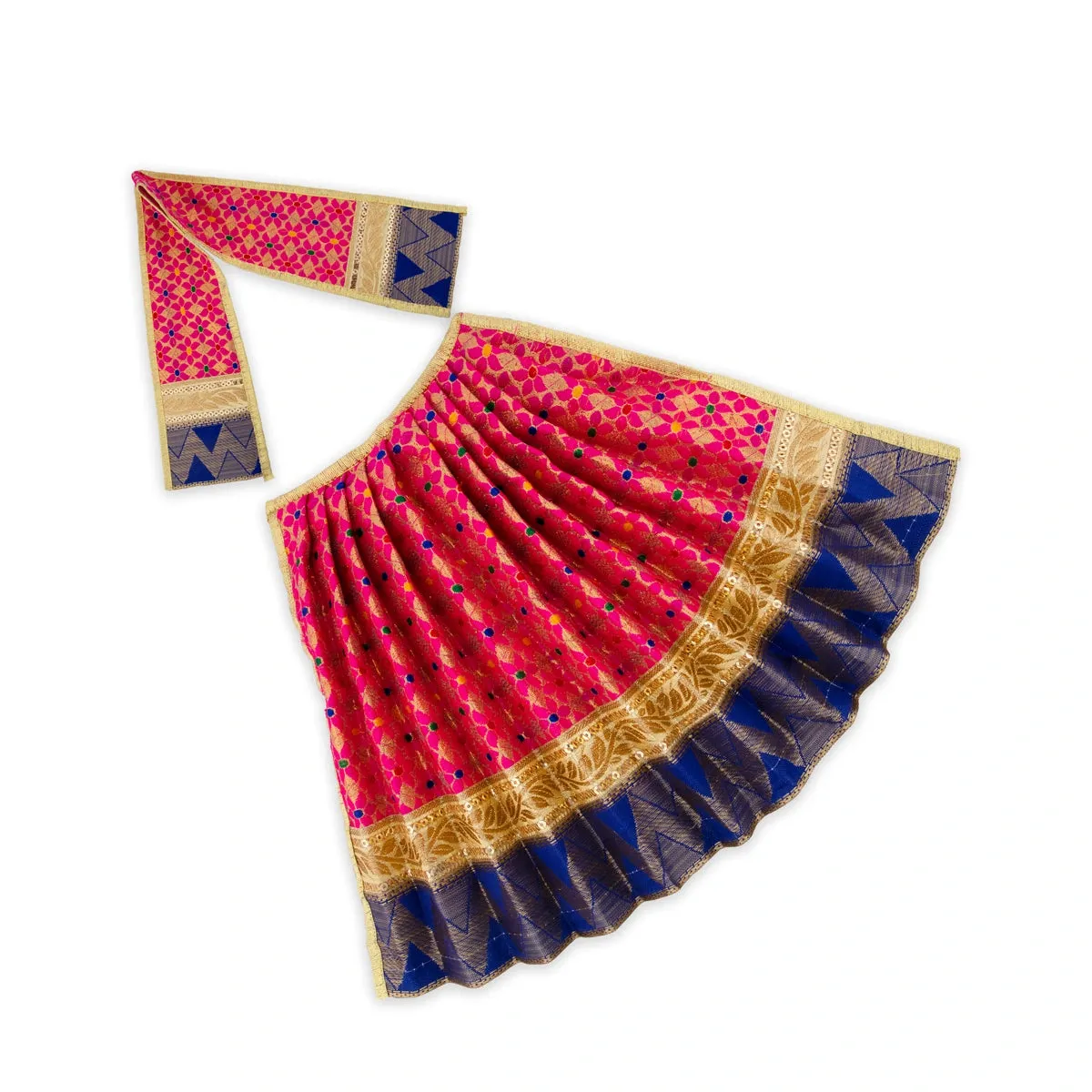 Amman Pavadai - 10 x 15 Inches | Mata Dress/ Devi Vastra/ Golden Border Mata Poshak for Deity/ Assorted Colour