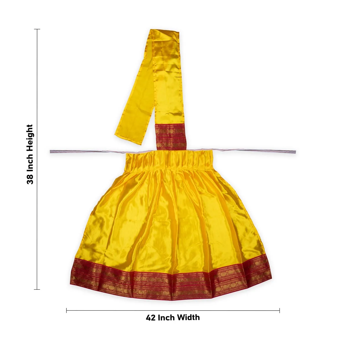 Amman Pavadai - 38 x 42 Inches | Devi Vastra/ Satin Sada Mata Dress/ Jari Border Mata Poshak for Deity