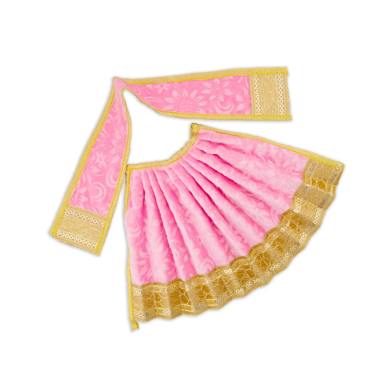 Amman Pavadai - 7 x 13 Inches | Velvet with Jari Border Lehenga Patka/ Mata Dress for Deity/ Assorted Colour