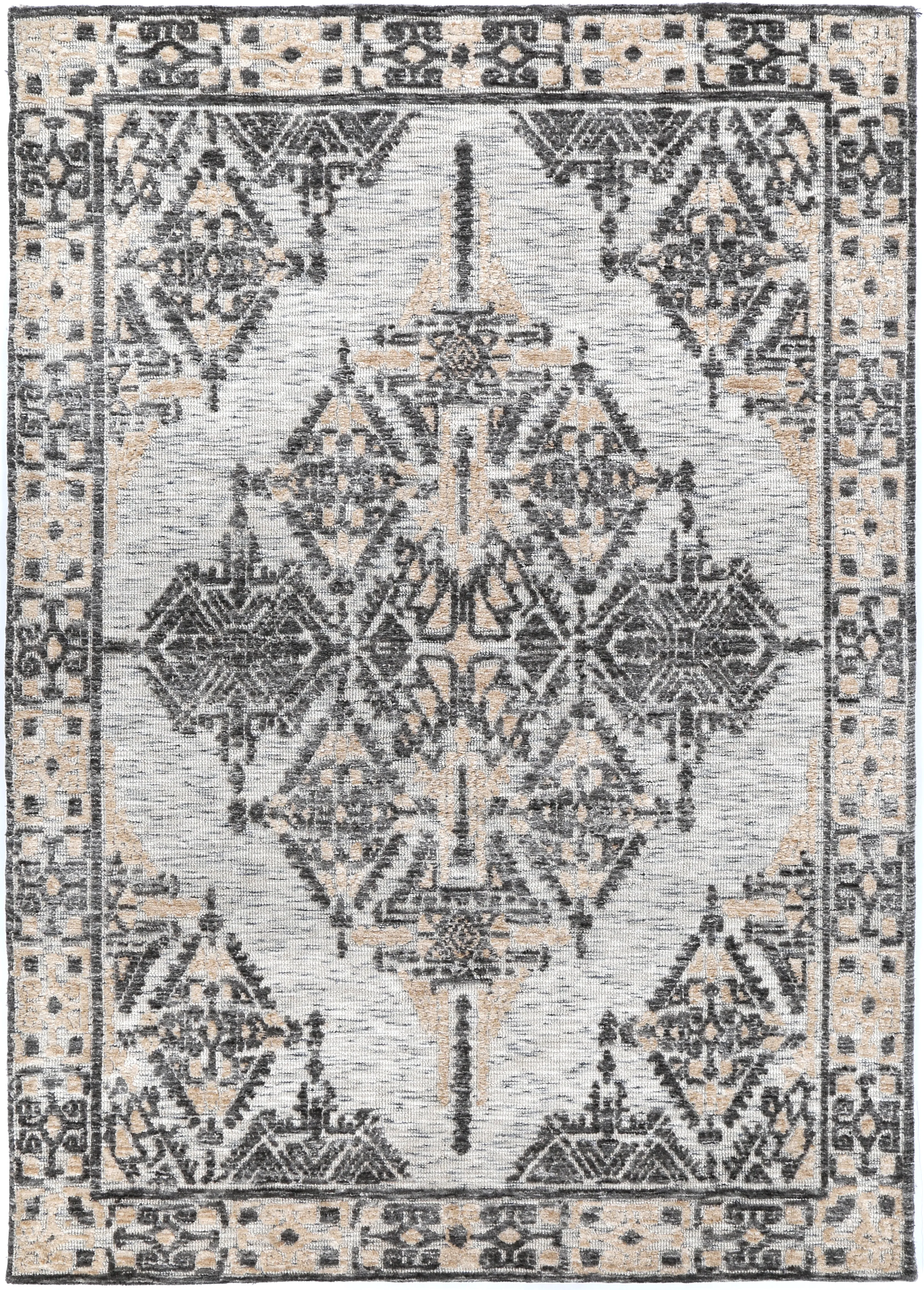 Amritsar Beas Charcoal & Beige Cotton Blend Rug