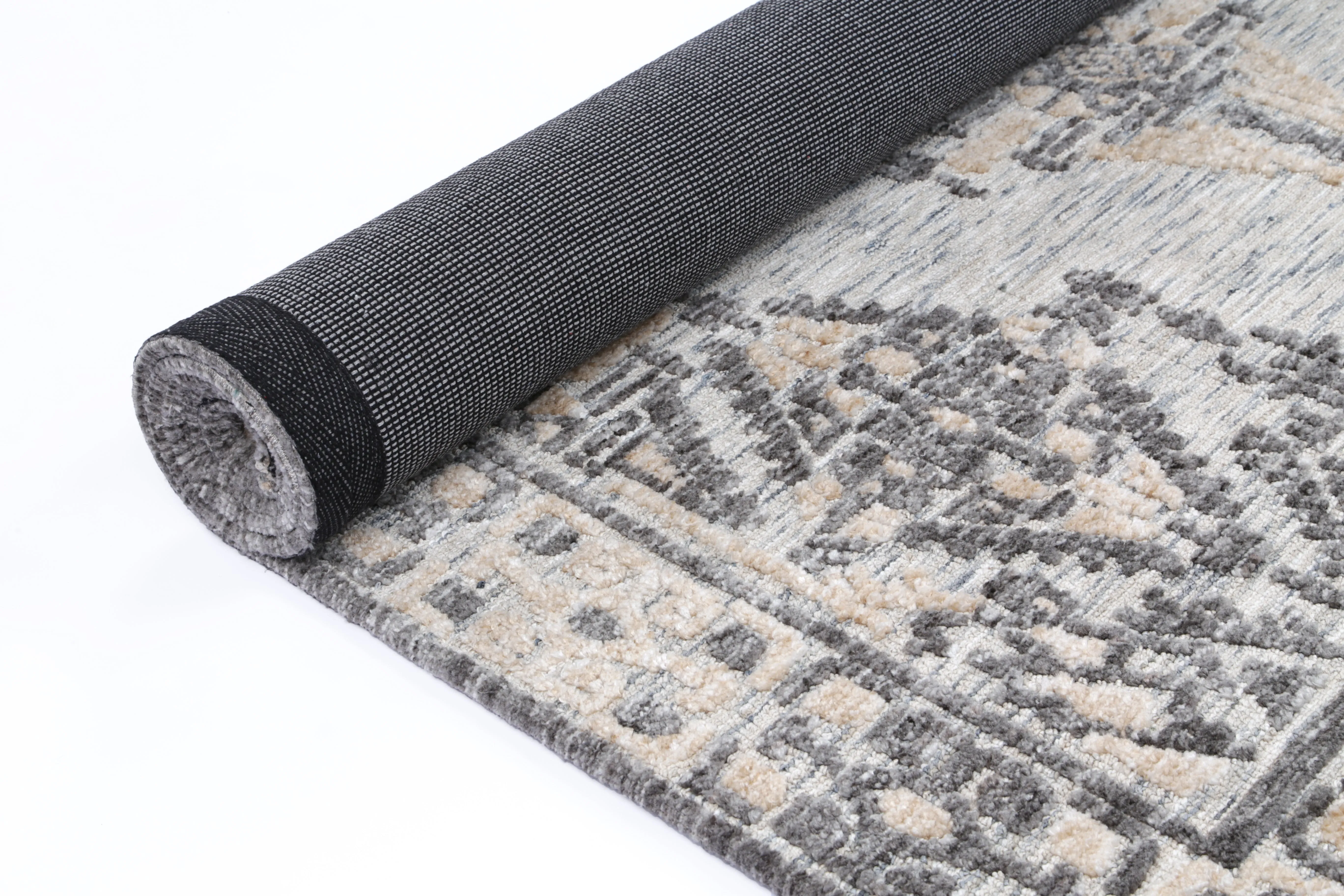 Amritsar Beas Charcoal & Beige Cotton Blend Rug