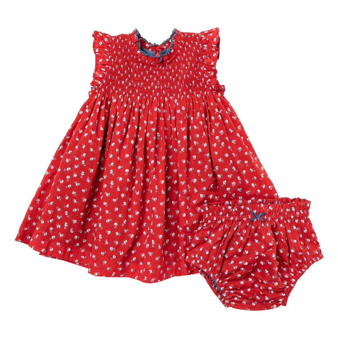 Baby Girls Stevie Dress Set - Tiny Red Roses