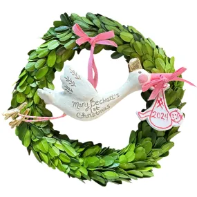 Baby's First Christmas Stork Ornament - pink