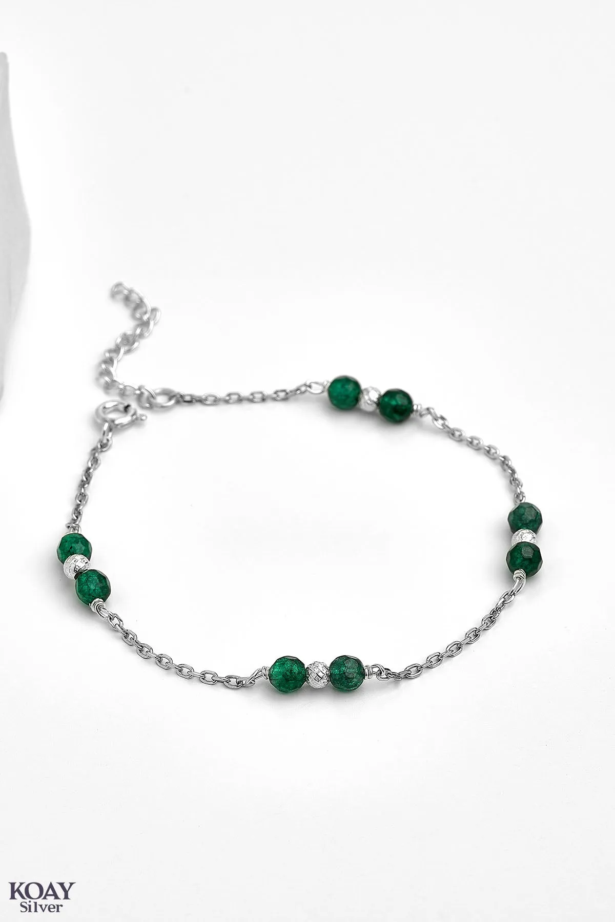 Balls And Green Stones Bracelet