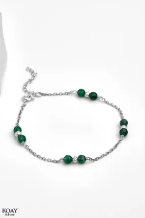 Balls And Green Stones Bracelet