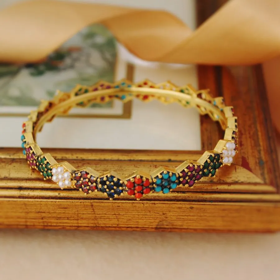 Bangle with Multi Color Stones