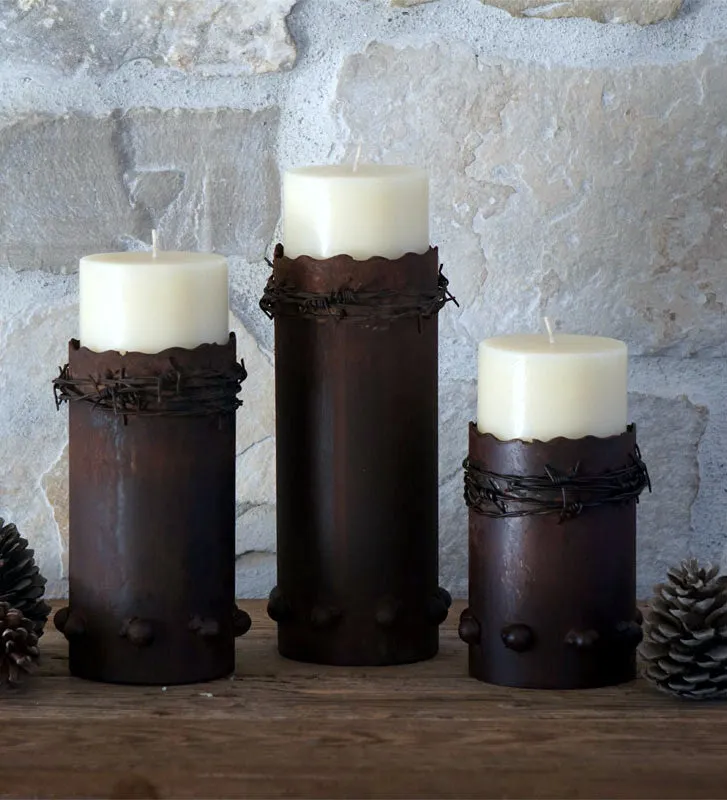 Barbwire Candle Holders - Vanilla