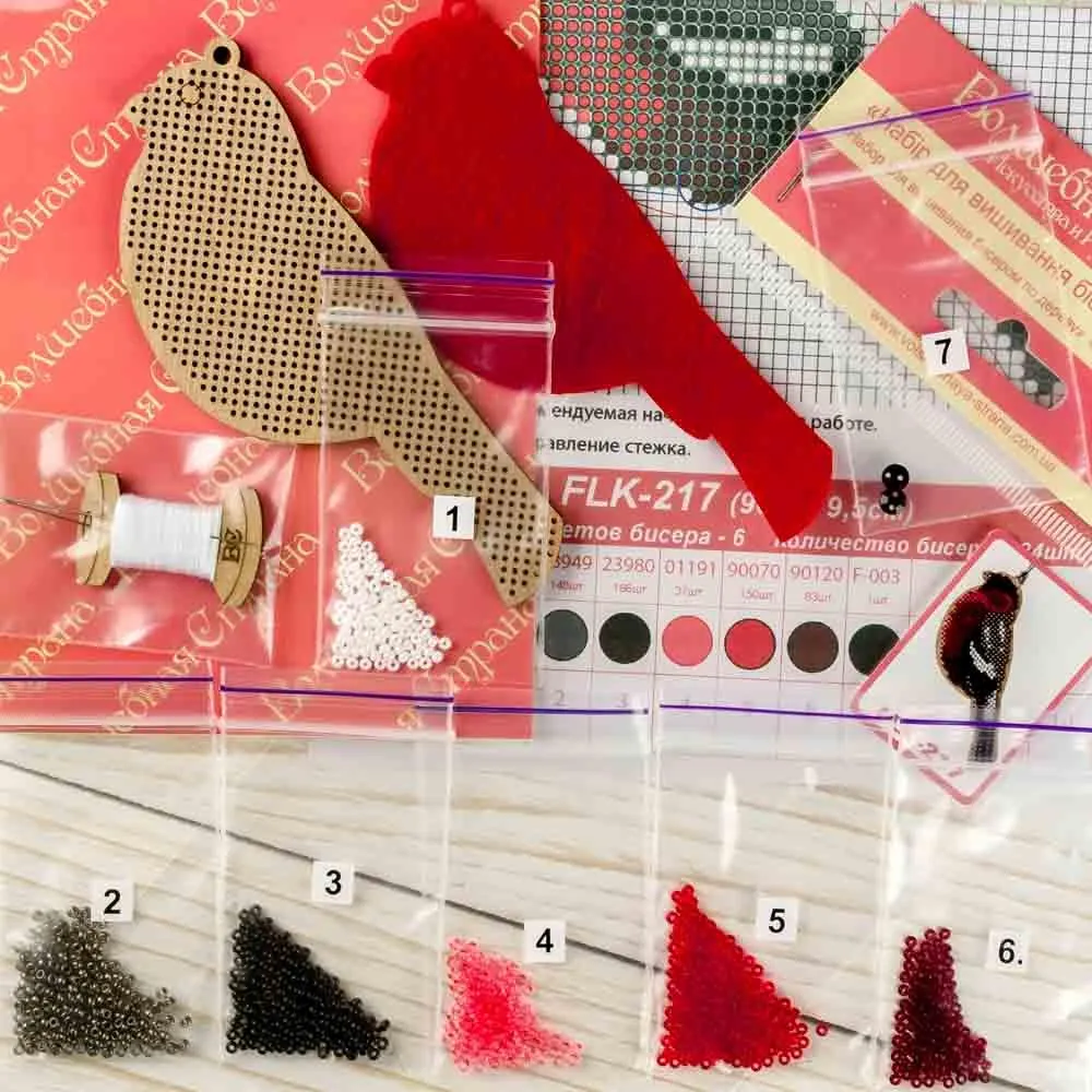 Bead embroidery kit on wood FLK-217