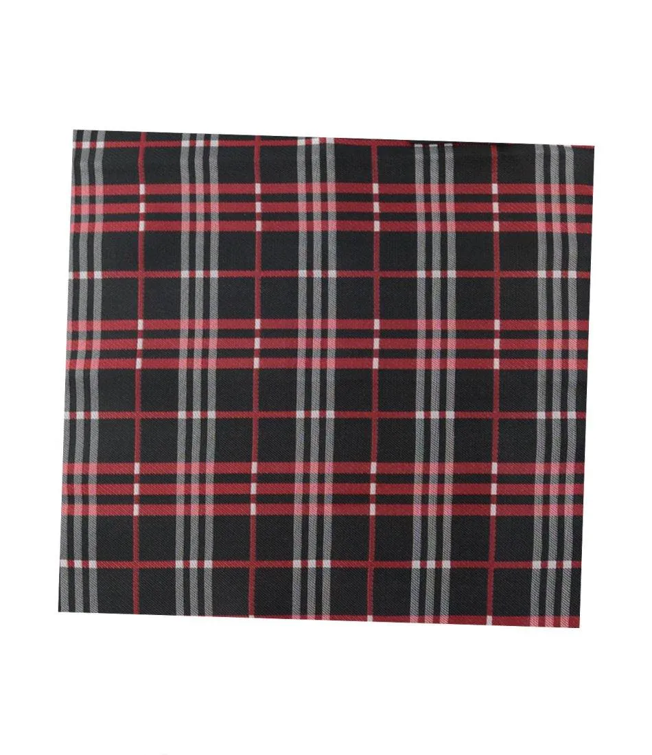 Black & Red Checks Pocket Square