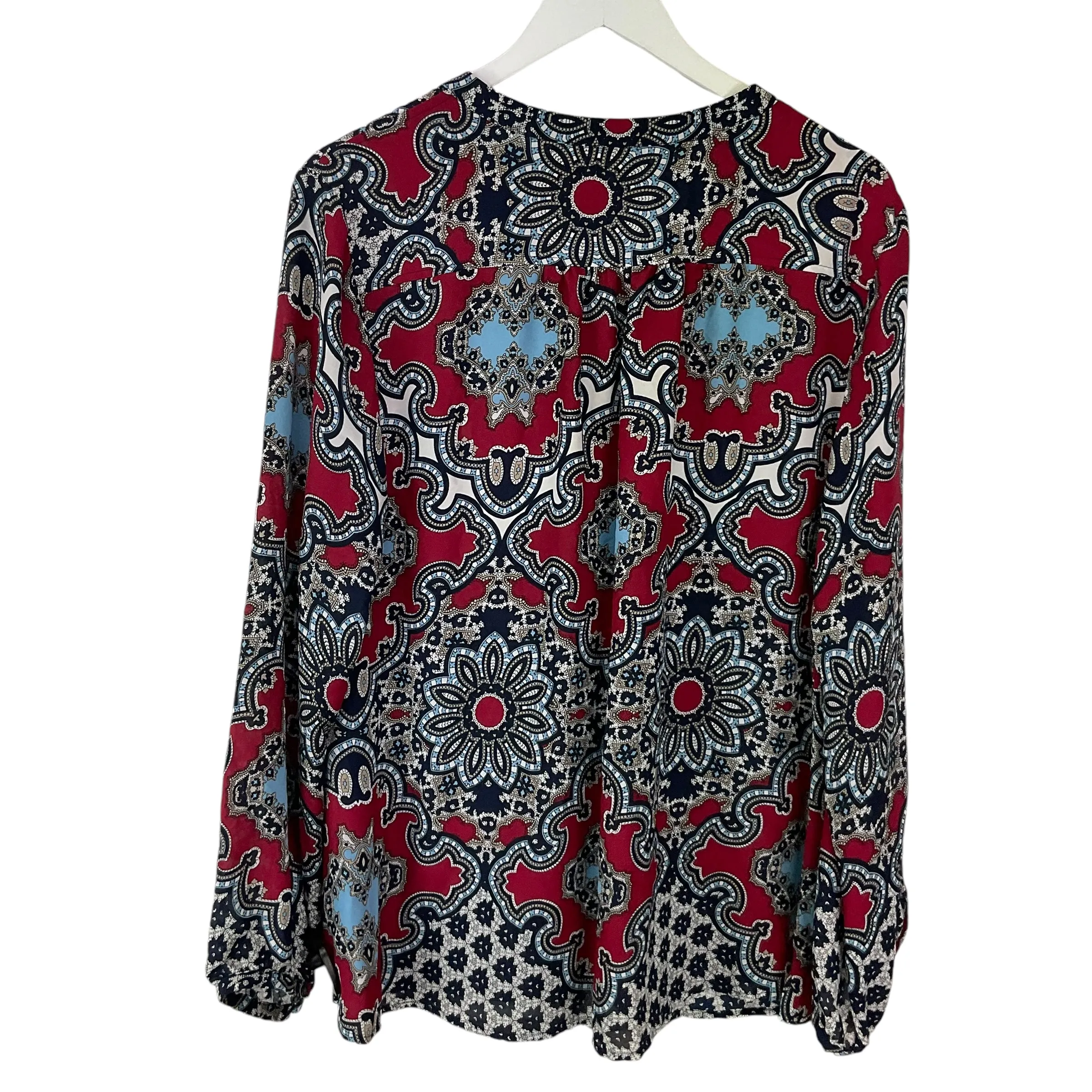 Blouse Long Sleeve By Charter Club In Multi-colored, Size: L