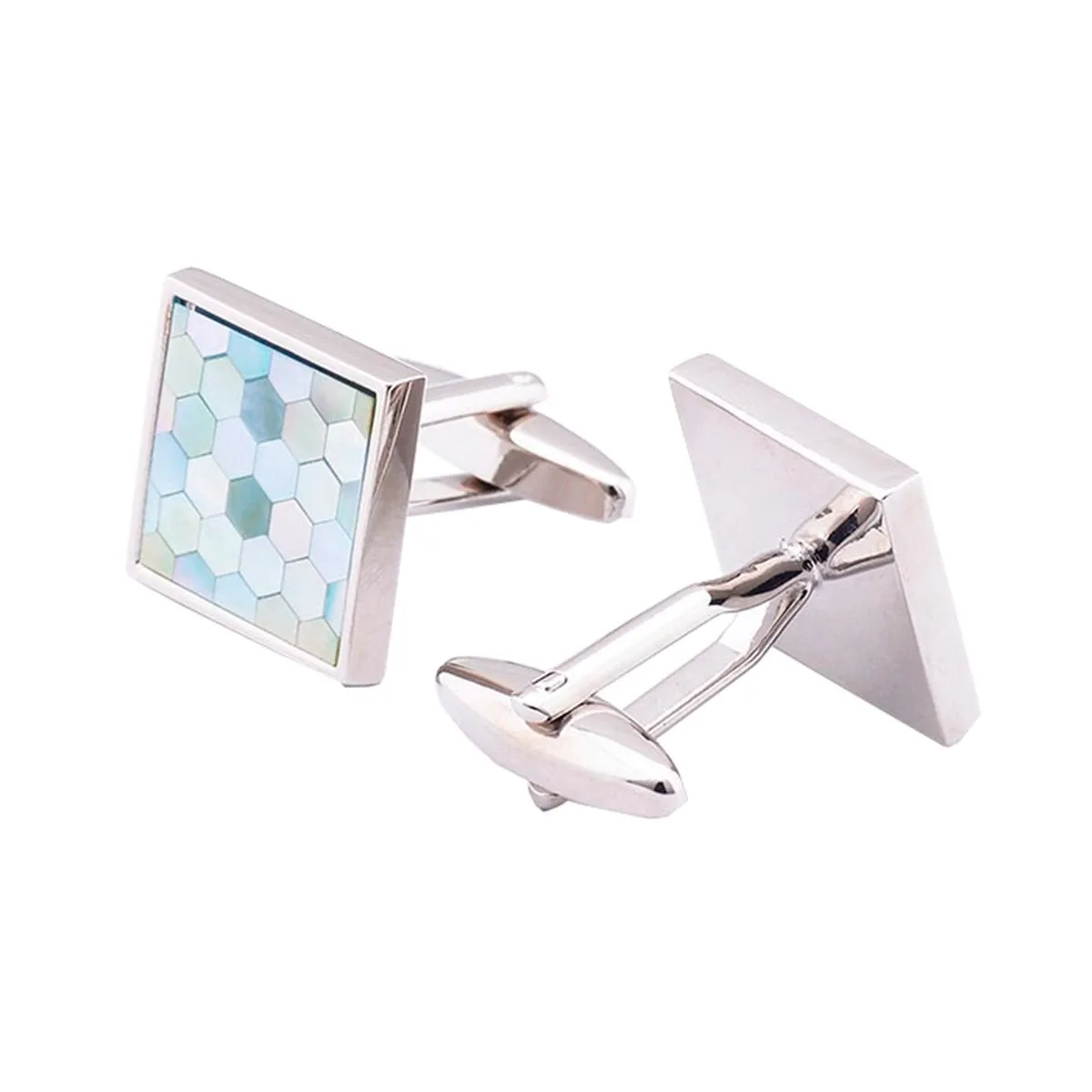 Blue Mother Of Pearl Cufflinks In Box