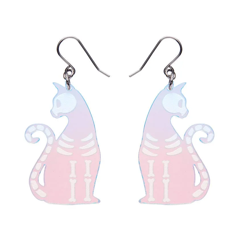 Bone Kitty Drop Earrings - Iridescent