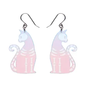 Bone Kitty Drop Earrings - Iridescent