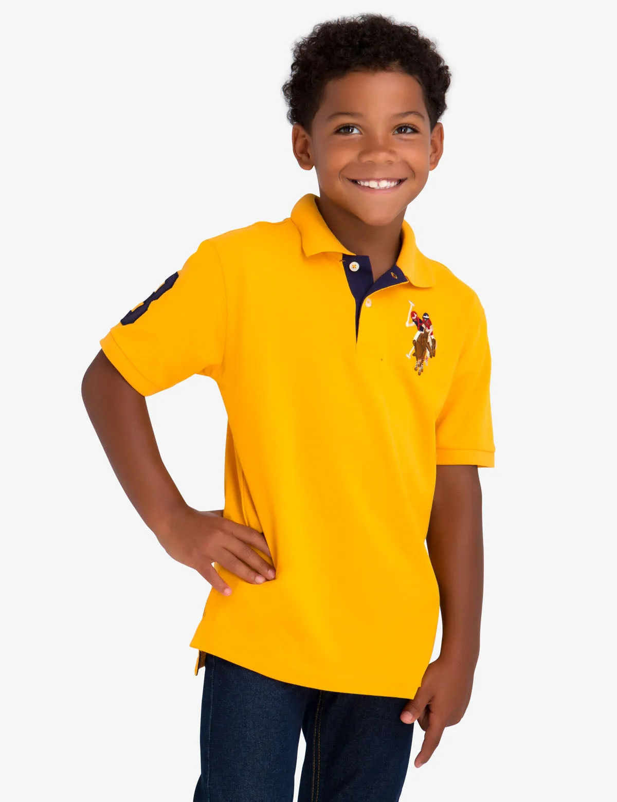 Boys Multi-Color Big Logo Polo Shirt