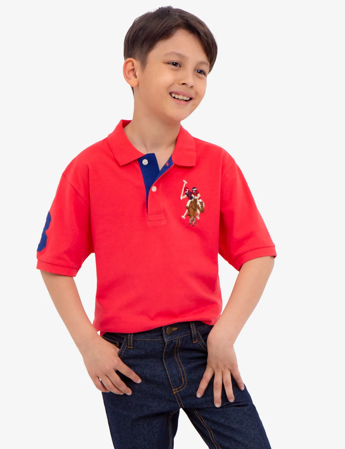 Boys Multi-Color Big Logo Polo Shirt