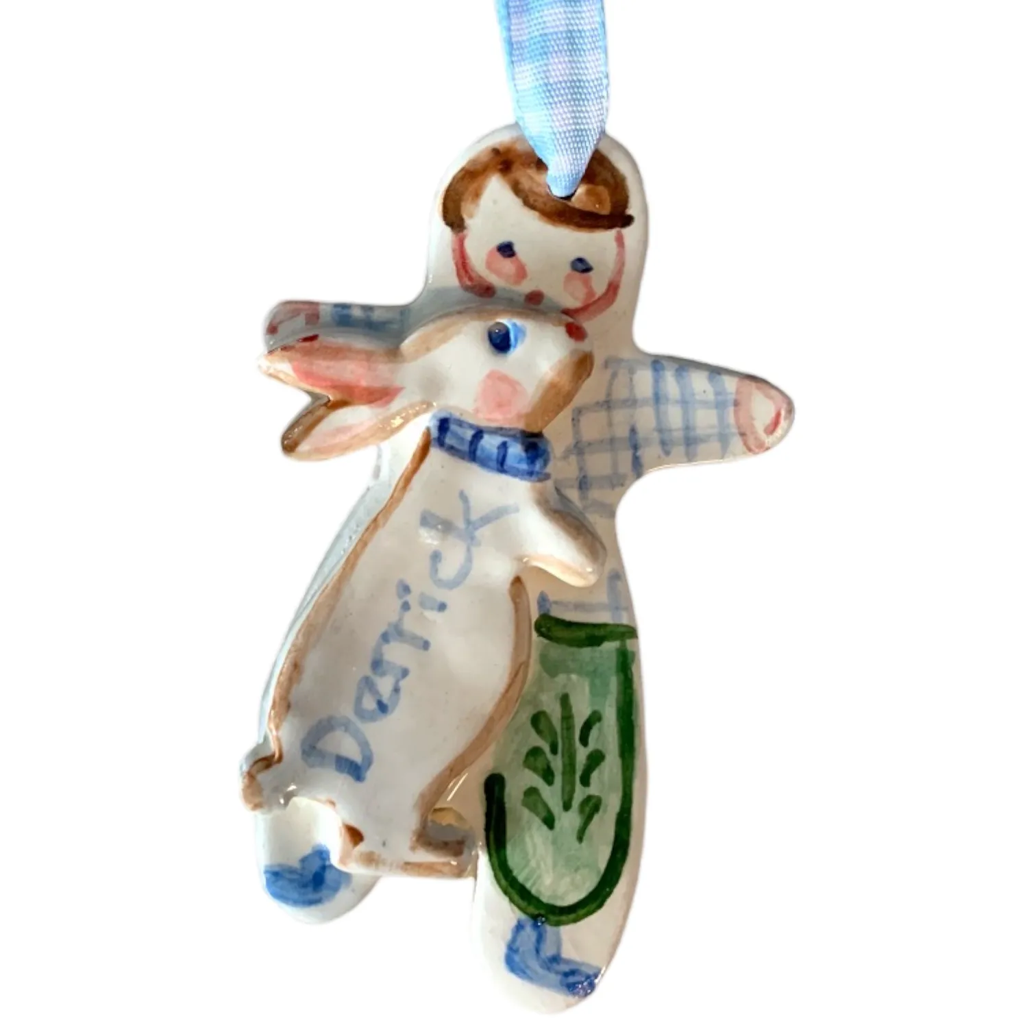 Bunny and Friend Ornament - Boy