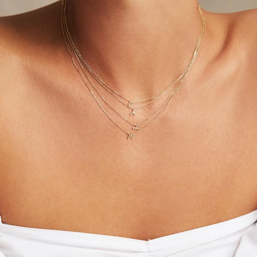 By Charlotte 14k Gold Love Letter Initial Necklace