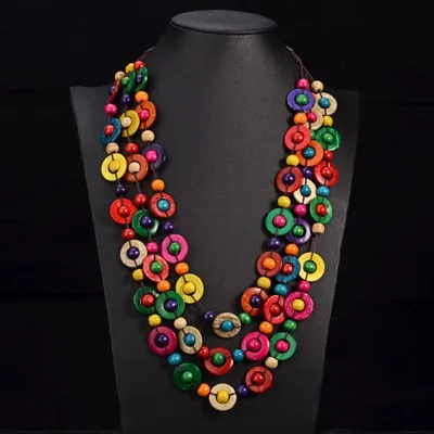 Candy Dots- the Wooden Bead Multi-strand Necklace 13 Color Ways