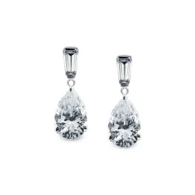 CARAT* London 9K White Gold Alison Baguette  Earrings