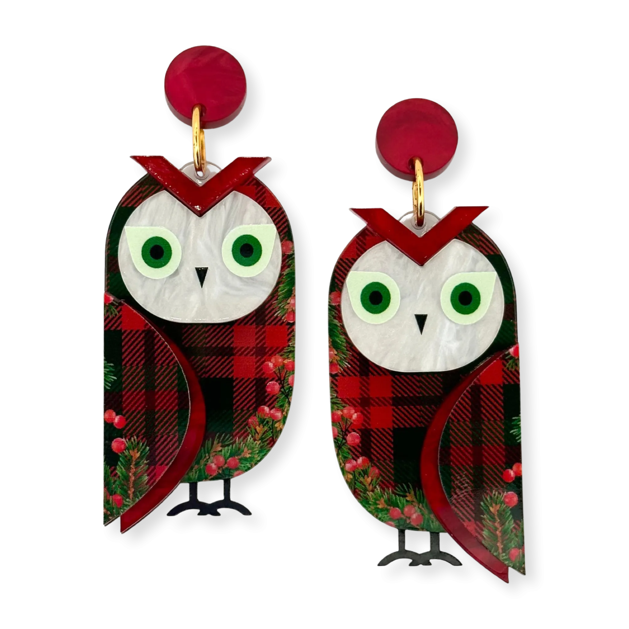 Carolyn the Christmas owl 🦉 - earrings