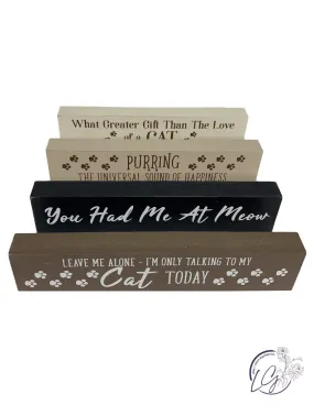 Cat Wood Mini Block Signs