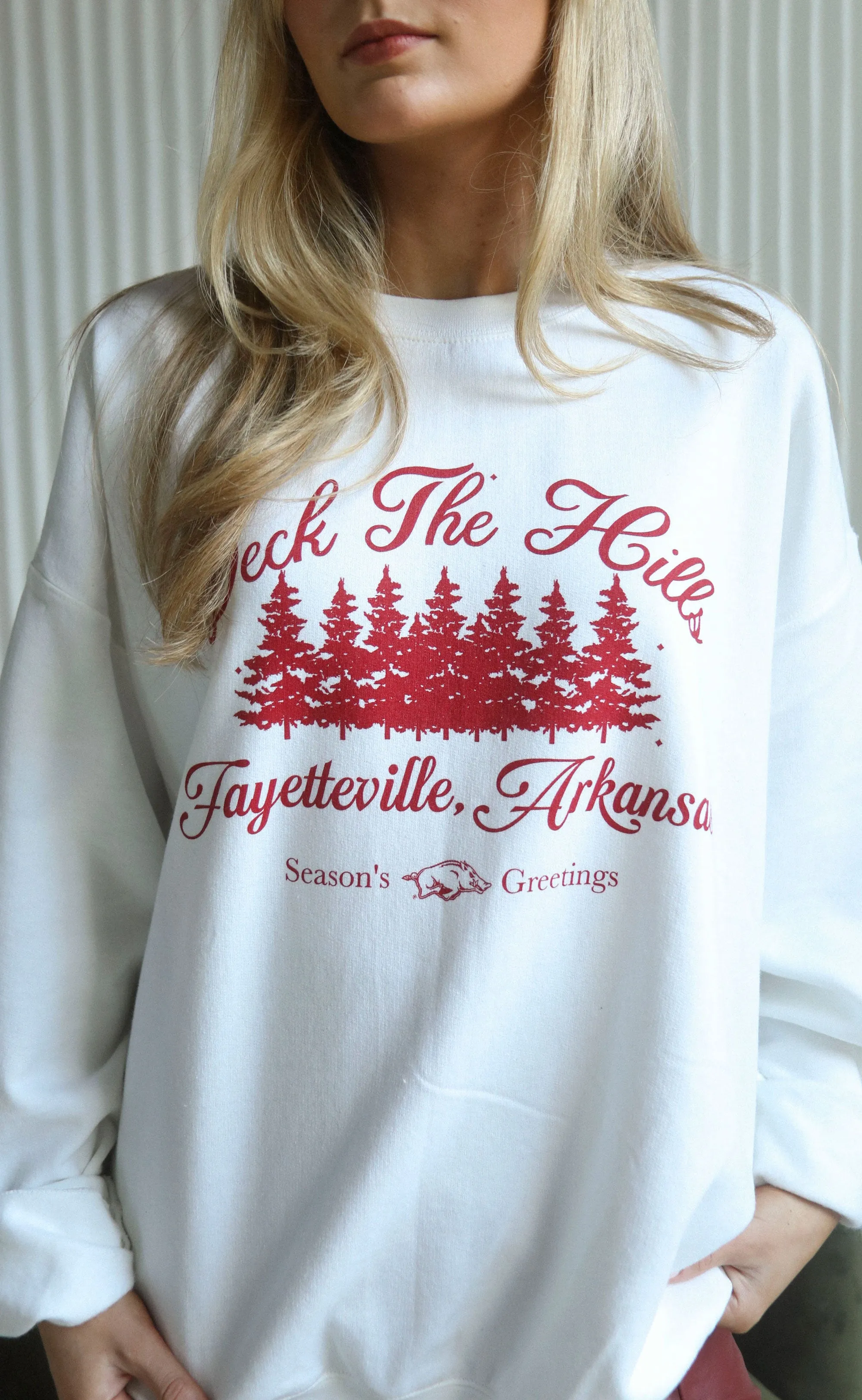 charlie southern: deck the hills razorback sweatshirt