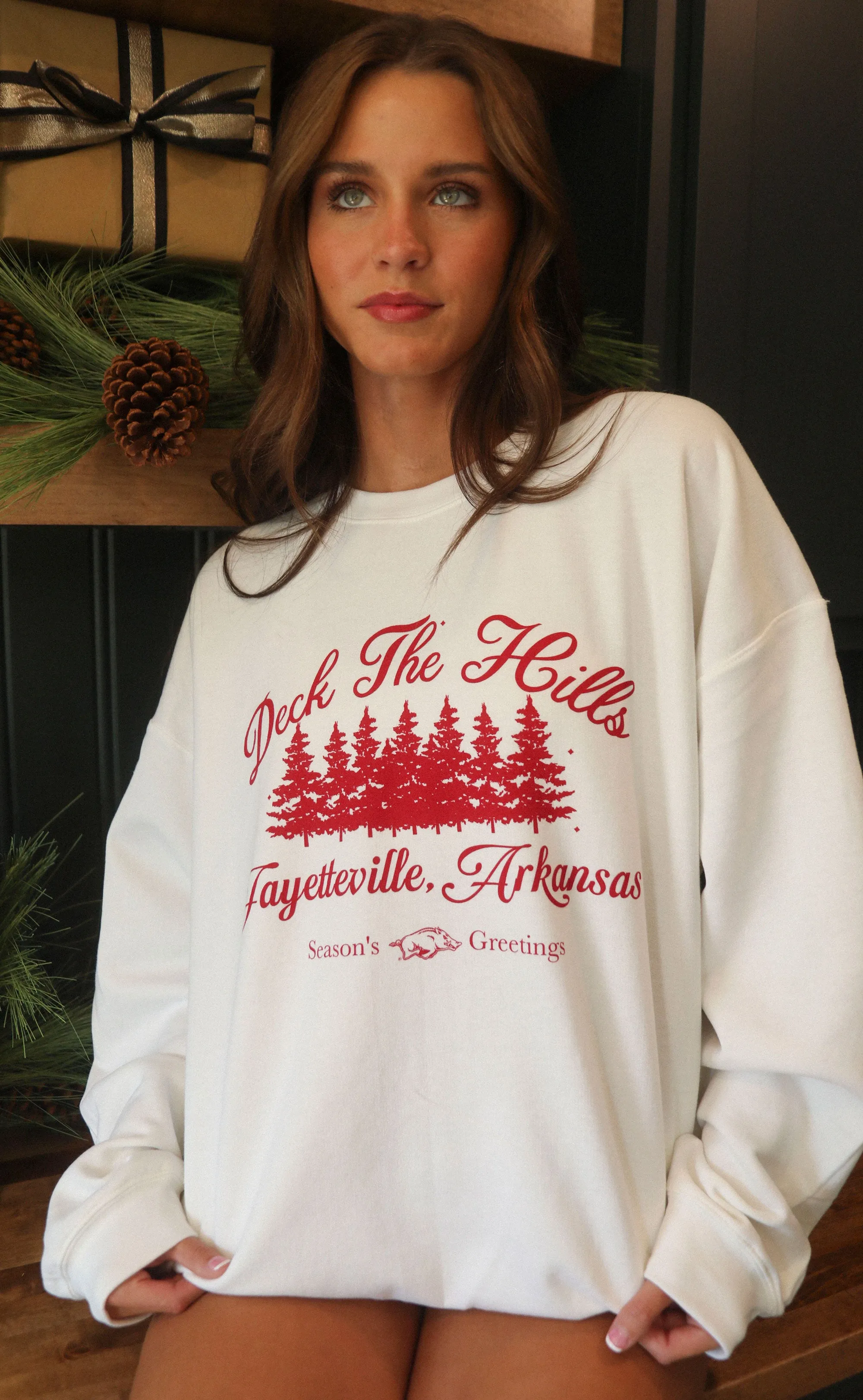 charlie southern: deck the hills razorback sweatshirt