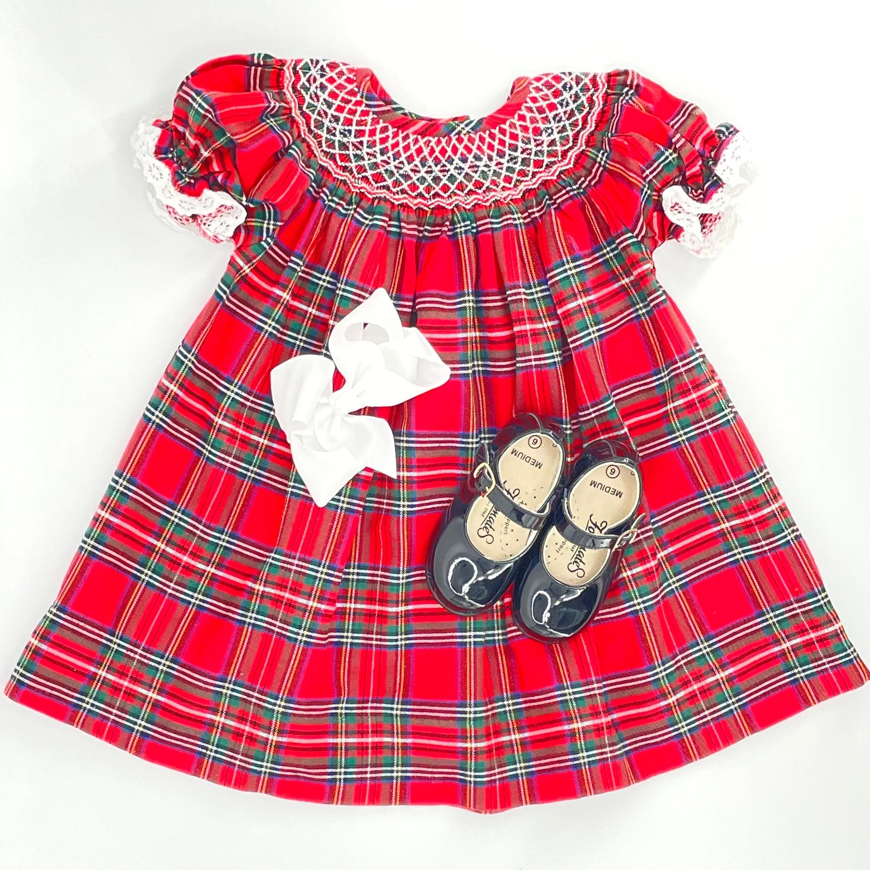 Christmas Plaid Bishop Dress