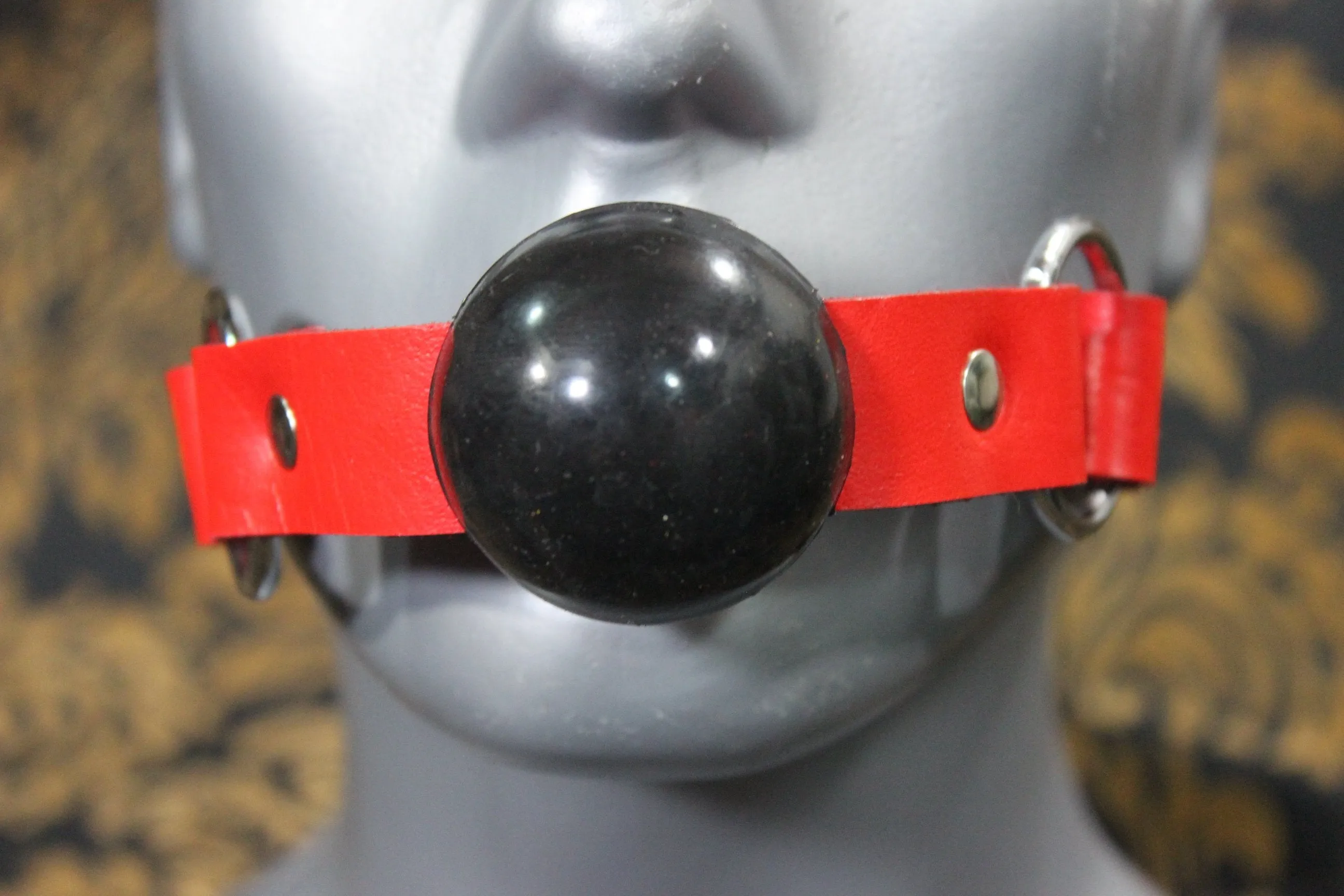 Classic Ball Gag in Black and Red