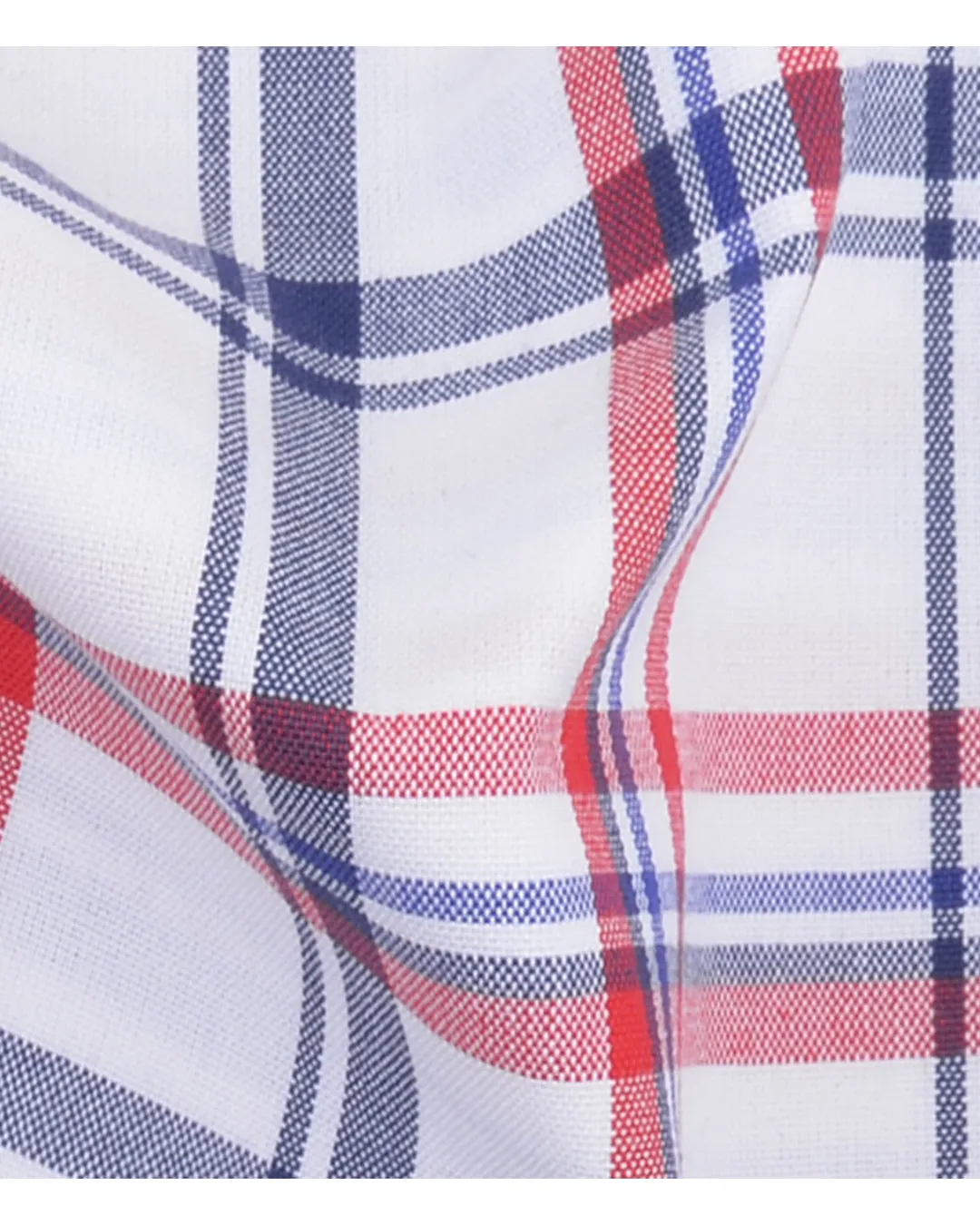 Classic Red Navy White Checks Oxford